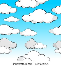 Set Cute Cartoon Clouds Comics Style Stock Vector (Royalty Free ...