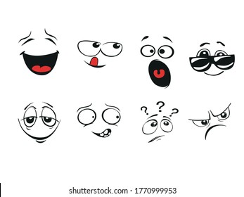 Set cute Cartoon Eye In Vector High quality original trendy vector set of funny cartoon eyes and mouth t shirt 