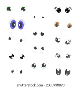 Set of cute cartoon eyes for characters