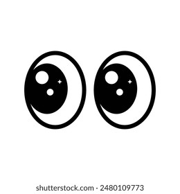Set of Cute cartoon eyes icon collection. Doodle cartoon eyes symbol. Vector Illustration.