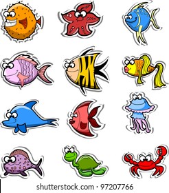 Set of Cute cartoon fishes