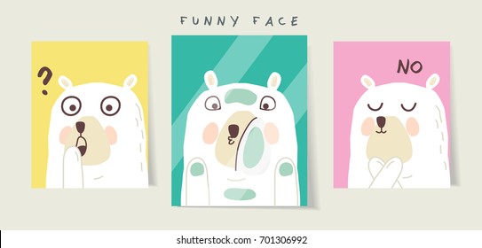 Set of Cute Cartoon Funny Characters. Vector illustration.