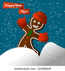 Set of cute cartoon gingerbread man cookies. Christmas vector illustration. Cute and vintage flat style. for advertising, postcard, gifts.
