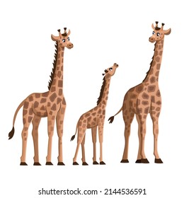 Un juego de tiras cómicas sobre fondo blanco. Animales de África. Ilustración de dibujos animados.