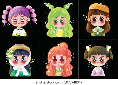 Little Girl Profile Face Cartoon Images Stock Photos Vectors Shutterstock