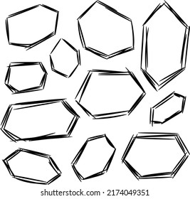 conjunto de lindas formas dibujadas a mano de dibujos cómicos doodle aislado