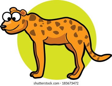 Set of cute cartoon jaguar