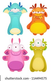 Set of Cute cartoon Monsters