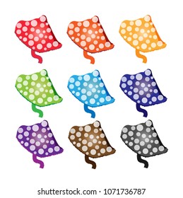 A set of cute cartoon  mushrooms isolated on white background. Colorful vector drawing set of small mushrooms. Mushrooms isolated on the white background. Cartoon mushroom icon set. Vector.