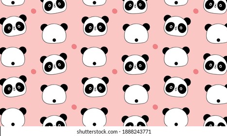 Set of cute cartoon panda for children. vector 10. wallpaper. 