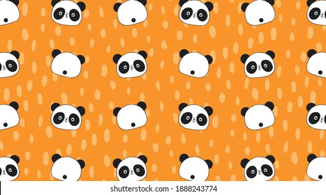 Set of cute cartoon panda for children. vector 10. wallpaper. 