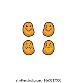 A set of cute cartoon potato vectors. Can be used for icons.