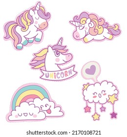 Juego de dibujos animados personalizados de Unicornios