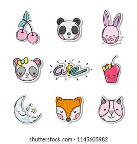 Set of cute cartoons