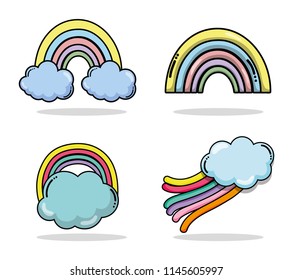 Set of cute cartoons