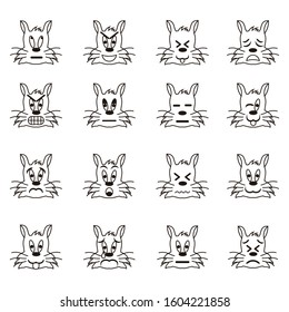 Set of cute cat Emoji Vector Face Icons Lines. Contains Icons like Blinking Face, Tongue,
Persistent face and more. simple icon