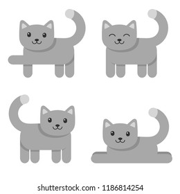 Set Cute Cat Icons Stock Vector (Royalty Free) 1186814254 | Shutterstock