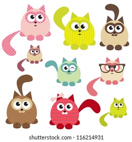 Set of cute cats