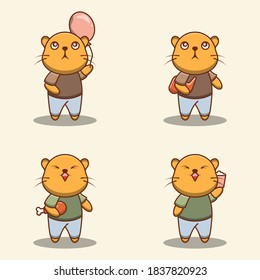Set of cute cats character