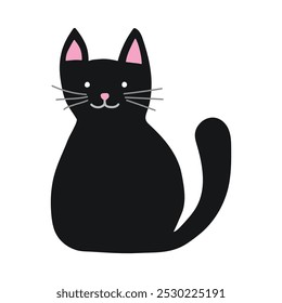 Conjunto con lindos gatos aislados sobre fondo blanco. Ilustración vectorial
