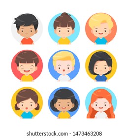 set of cute character cartoon for avatar vector illustration for 