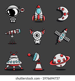 set of cute character space equipment 