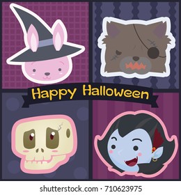 set of cute characters halloween monster,trick or treat
