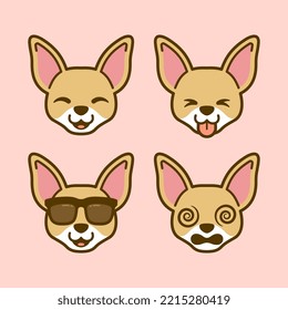 Set of Cute Chihuahua Stickers