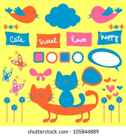 A set of cute childish elements