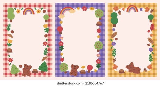 Juego de plantillas de notas y de libro de notas para niños adorables