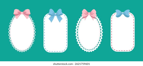 Conjunto de quadros infantis bonitos com arcos para cartões de decoração, celebrações, aniversários, convites. Vetor.