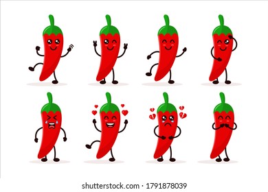 süße Chilicharater-Vektorgrafik festlegen