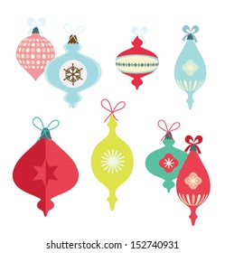 Set of cute christmas balls. Vector illustration