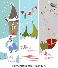 set of cute Christmas banners