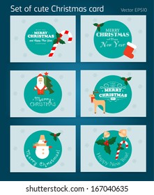 Set of cute Christmas Cards