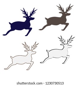Set of cute Christmas deers
