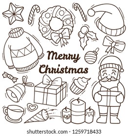 Set of cute christmas doodle