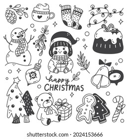 Set of Cute Christmas Doodles 