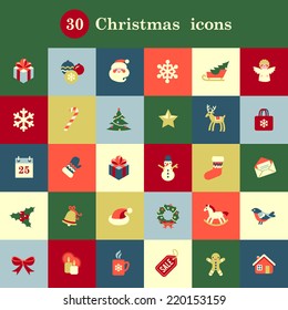 Set of cute Christmas icons for your design and decoration