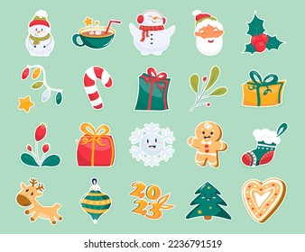 A set of cute Christmas stickers