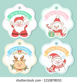 Set of cute christmas tags