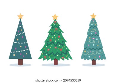 Set of cute Christmas tree