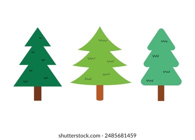 Set von niedlichen Weihnachtsbaum Kritzel handgezeichnet. Elemente der Natur