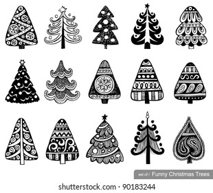 Set of Cute Christmas Trees. 15 designs in one file. To see similar sets visit my gallery