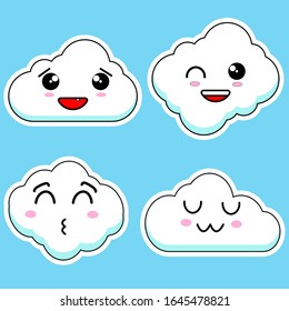 Set Cute Cloud Vector Designs Stock Vector (Royalty Free) 1645478821 ...