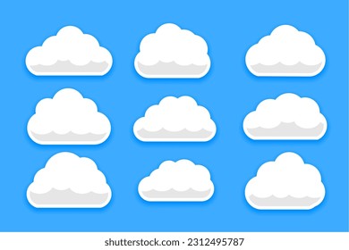 conjunto de símbolos de nubes lindas para el vector de temporada diurna