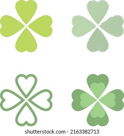
Juego de adorables iconos de trébol