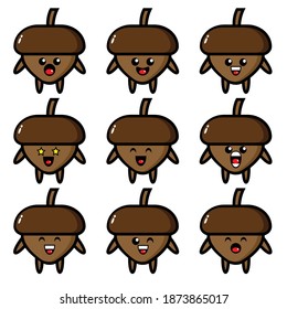 Set Of Cute Coco Bean Mascot Illustration Designs