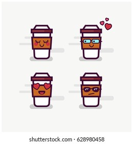 Set of Cute Coffee Line Icons