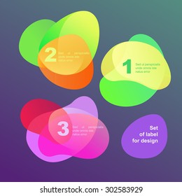 Set of cute color labels for design